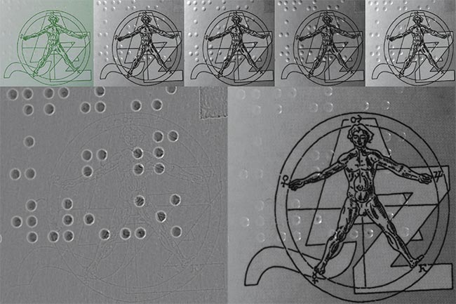 Braille dots on pharmaceutical packaging, an example of an application illustrating lighting challenges. Courtesy of MSTVision.