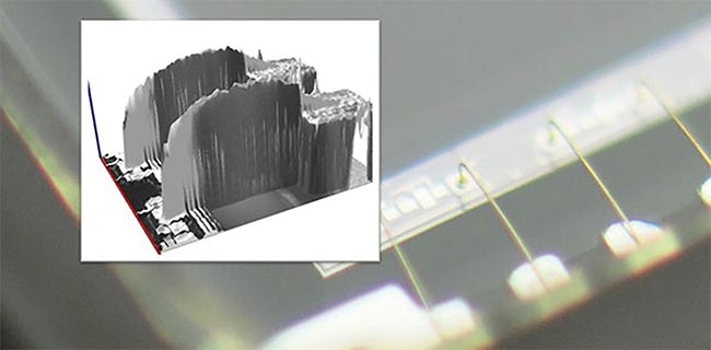 The depth from focus method can be used to check the courses of the wires. Courtesy of MVTec Software GmbH.