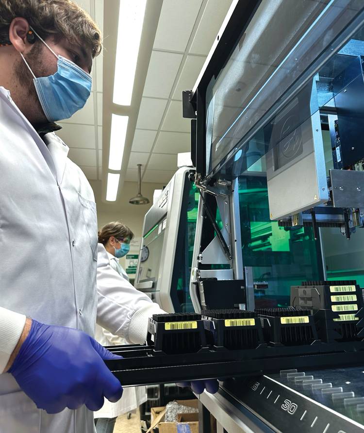 Figure 1. Crystal Diagnostics’ AccuPath unit is used in preparation for testing. The system is deployed in the Northeast Ohio Medical University laboratory. Courtesy of Crystal Diagnostics.