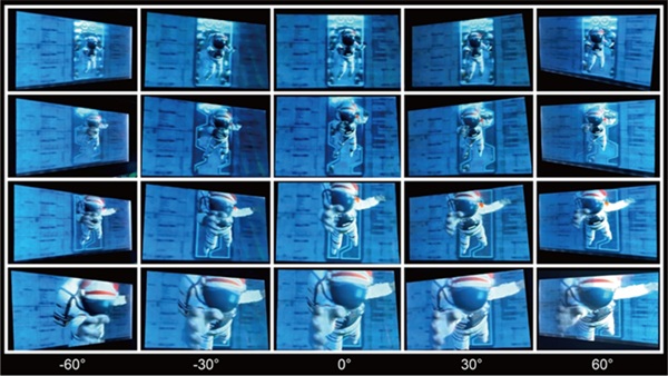 The ultrathin, 3D light-field display has a wide viewing angle of over 120° while maintaining clear image quality and vivid display depth. Courtesy of Rengmao Wu, Zhejiang University.