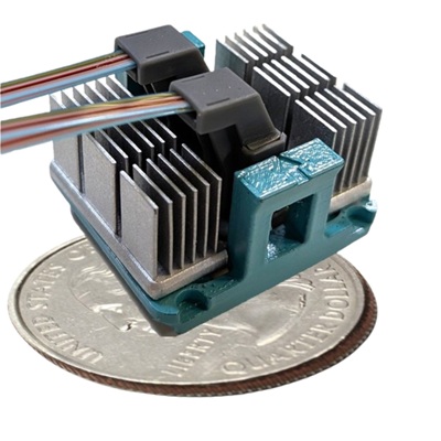 The PicoJool Terapod is a VCSEL-based parallel optical link compatible with CPO, NPO, and front panel pluggable form factors. Courtesy of PicoJool.