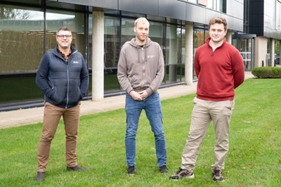 (From left to right): Tom Booker, commercial manager at Milton Park, Johannes Feldmann, Co-Founder and CTO of Salience, and Rob Davis, operations manager at Salience. Courtesy of Milton Park.