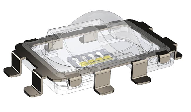 Figure 3. Alternate solder clip configurations for surface mount optics (SMOs) packaging.