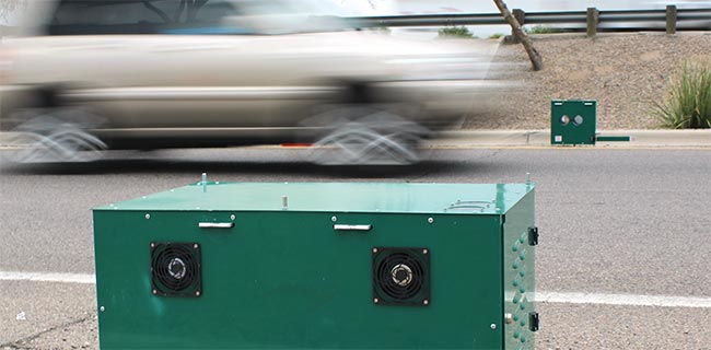 Opus Inspection Inc.’s remote sensing systems enable roadside emissions inspection in real time using fast-response photodiode arrays to measure vehicle emissions. Courtesy of Opus Inspection.