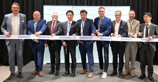 Omron executives at the opening of the company’s Automation Center in Stuttgart, Germany. Courtesy of Omron.