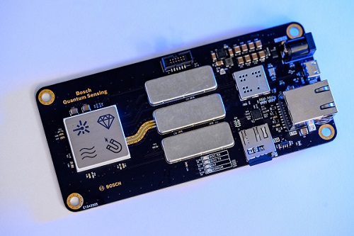 Bosch’s prototype quantum sensor is currently the smallest existing quantum sensor achieving its level of sensitivity, according to the company. Courtesy of Bosch.