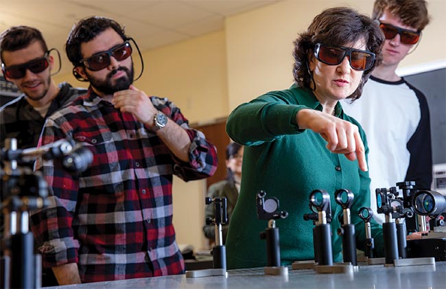 Since its first cohort in 2021, the photonics and optical engineering certificate program at Massachusetts-based Stonehill College has enrolled about 60 students. Courtesy of Stonehill College.