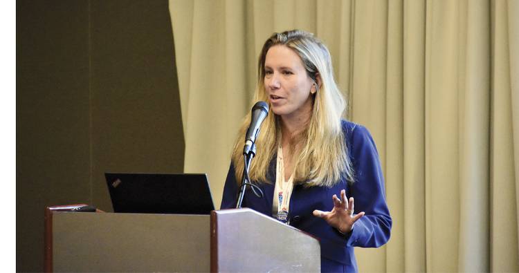 Brooke Kammrath from the University of New Haven, seen here speaking at last year’s event, is serving as the program chair for SCIX 2025. Courtesy of Glen Jackson/FACSS.