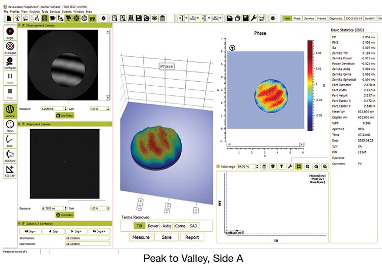 Figure 2. An optic that has excellent flatness but a weaker TWE. Courtesy of Precision Glass & Optics.