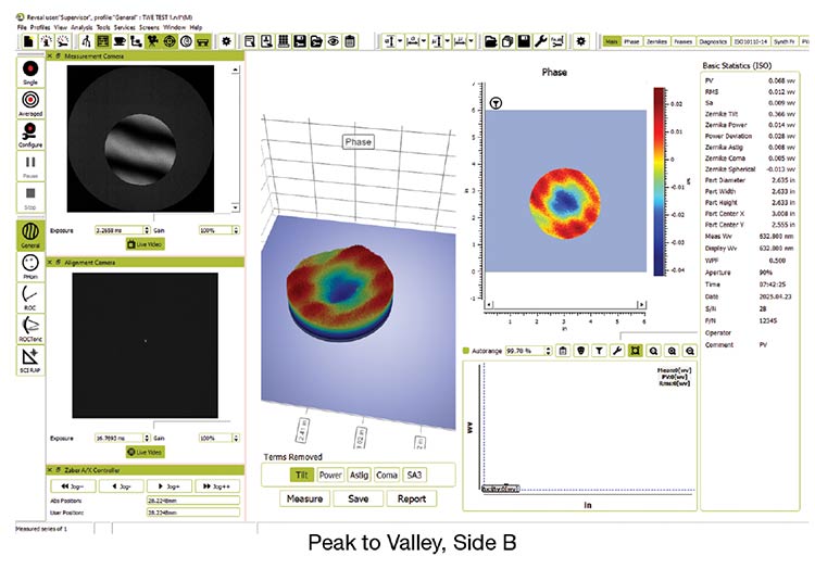 Figure 2. An optic that has excellent flatness but a weaker TWE. Courtesy of Precision Glass & Optics.