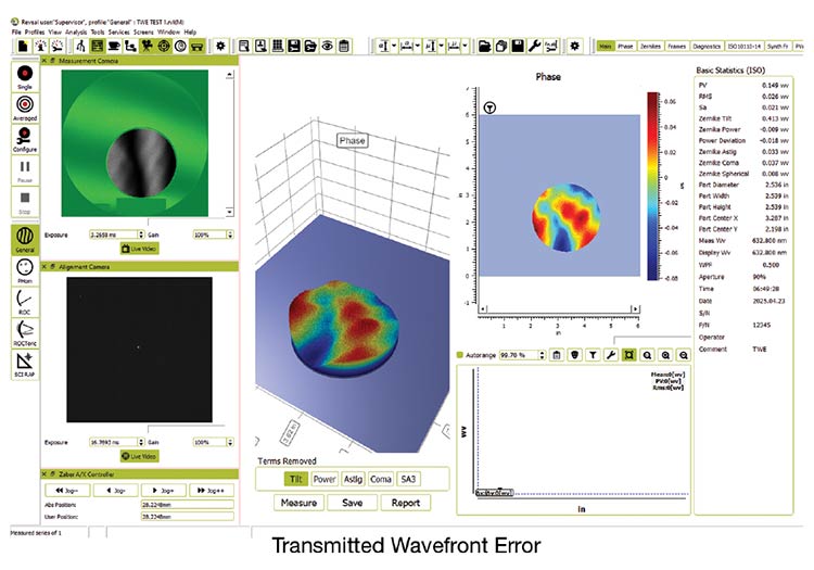 Figure 2. An optic that has excellent flatness but a weaker TWE. Courtesy of Precision Glass & Optics.