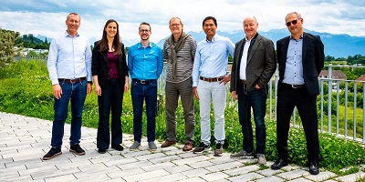 From (left) to (right): Kaspar Cottier, Aristea Massaras, Nathan Dupertuis, Thomas Werder, Orly Tarun, Bernhard Fuchs, Jean-Michel Ratte. Courtesy of ORYL Photonics