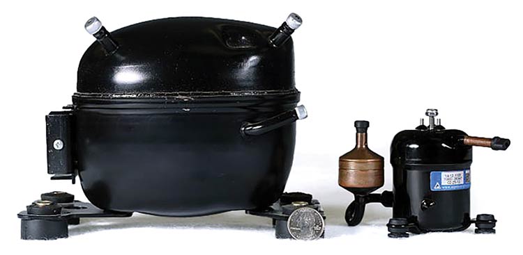 Figure 3. Aspen Systems’ miniature variable-speed compressor. Courtesy of Aspen Systems LLC.