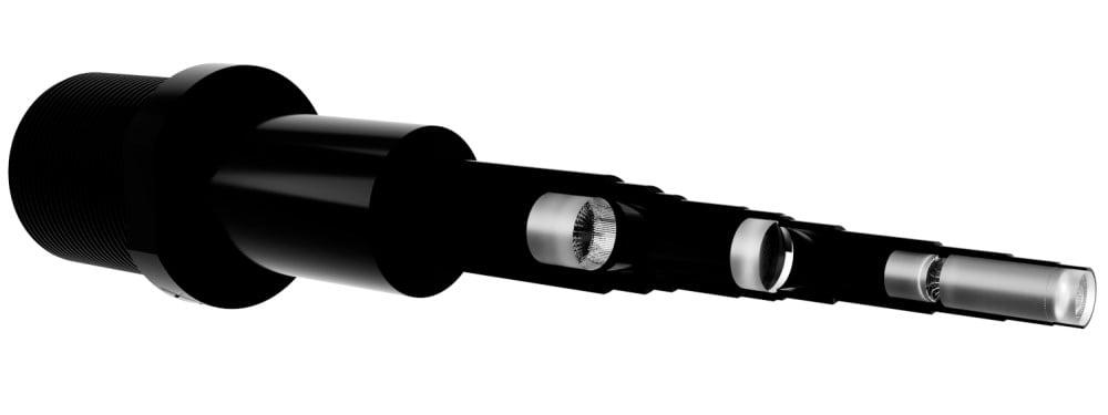 Miniaturised endoscope with special illumination