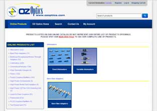 OZ Optic's Online Catalog