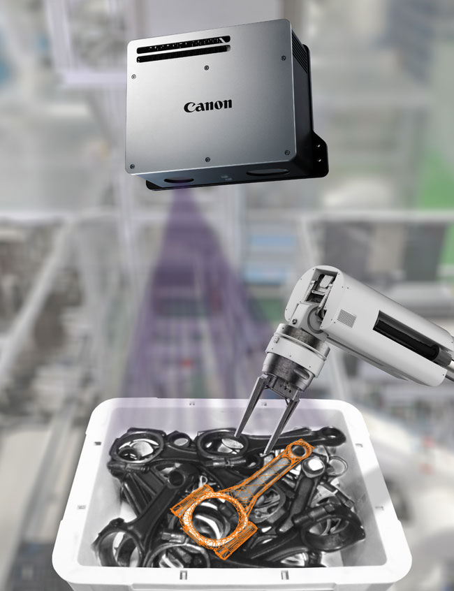 Canon 3-D Machine Vision System for Random Bin Picking