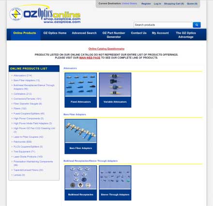 OZ Optics Limited - Online Catalog