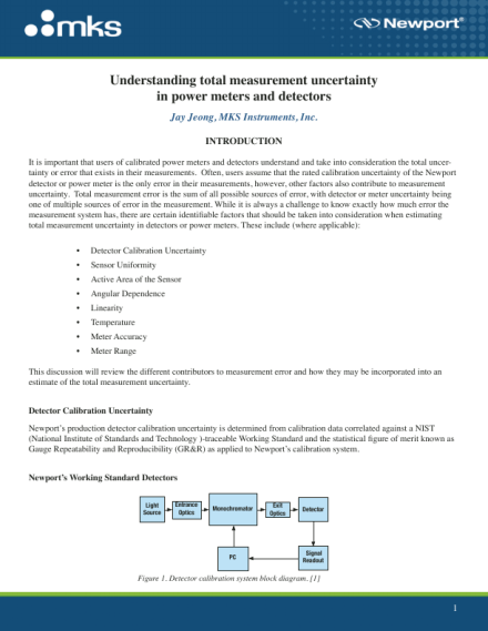 Understanding Total Measurement Uncertainty in Power Meters and Detectors