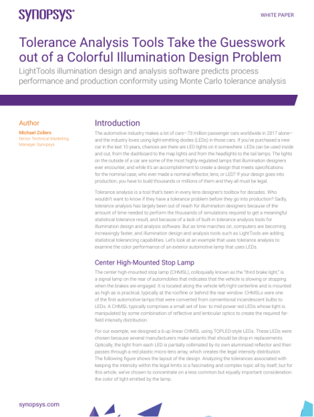 Tolerance Analysis Tools Take the Guesswork out of a Colorful Illumination Design Problem