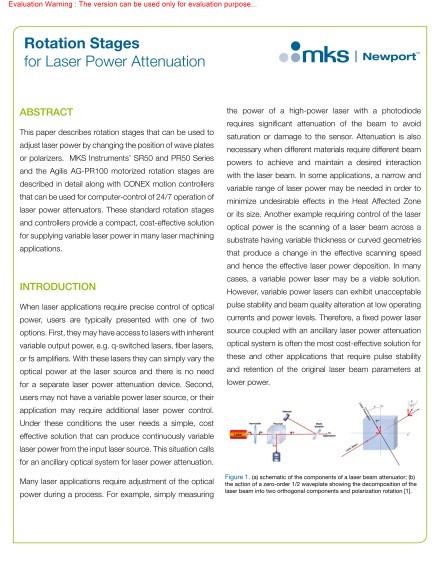 Laser Power Attenuation