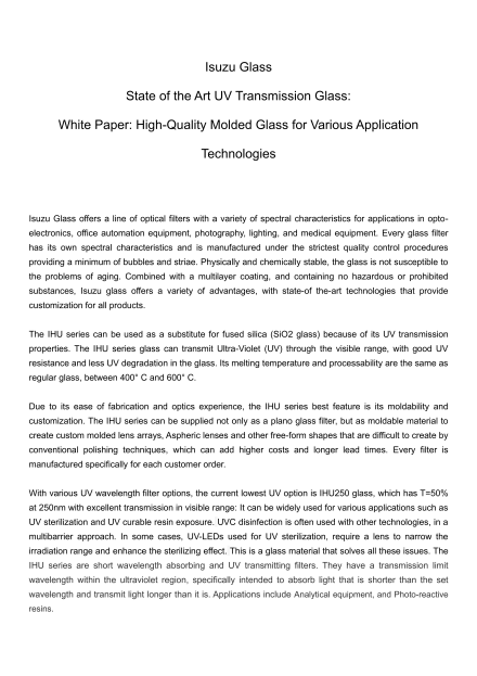 High-Quality Molded Glass for Various Applications