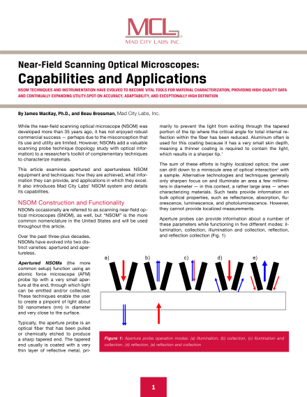Near Field Scanning Optical Microscopes Capabilities And Applications White Papers Photonics Com