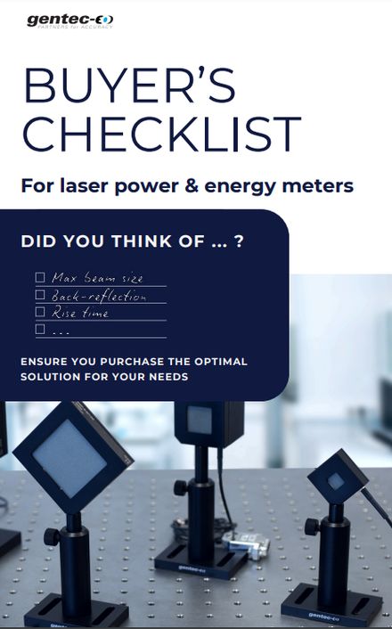 Buyer's Checklist for Laser Power & Energy Meters