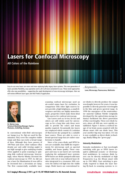 Lasers for Confocal Microscopy