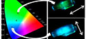 Fluorescent Hybrid Changes Color with Polarization
